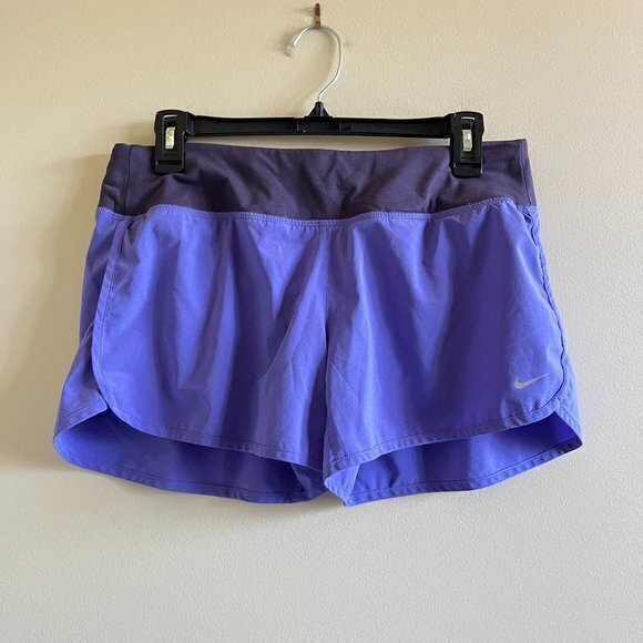 Nike DRI-FIT Revival Stretch Running‎ Shorts 4" Womens Size M Purple Athletic - Picture 1 of 4